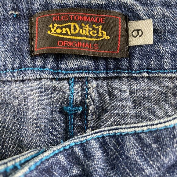 Vintage Von Dutch Y2K Womens 6 Jeans Cropped Wide Leg Skater Streetwear 2000s - Picture 8 of 15